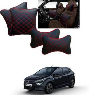 RONISH Black, Red Leatherite Car Pillow Cushion for Tata