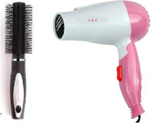 HINSHITSHU Round Roller Comb With 2 Speed Professional Mini Hair Dryer
