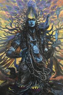 Jitesh Arts Rudra Shiv Digital Reprint 19.5 inch x 13.5 inch Painting