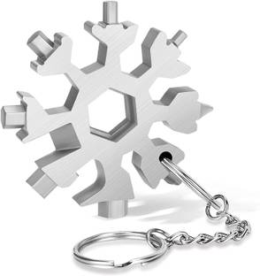 GaxQuly 18-in-1 Steel Snowflake Multi-Tool Keychain, Screwdriver keychain tool kit 18-in-1 Combination Screwdriver Set, Bottle Opener, Wrench Tool, Cycling Wrench Double Sided Combination Wrench