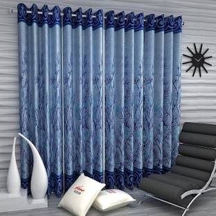 Home Sizzler 214 cm (7 ft) Polyester Semi Transparent Door Curtain (Pack Of 4)