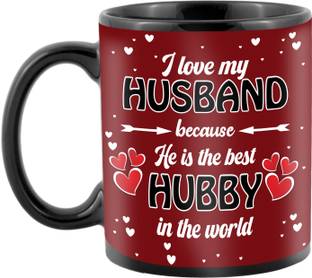 Giftforyou Love my hubby heart coffee mug Ceramic Coffee Mug