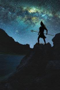 Jitesh Arts God Shiva Shambhu Mahadev Bholenath Cosmic Blue Universe Lucky vastu Digital Reprint 19.5 inch x 13.5 inch Painting