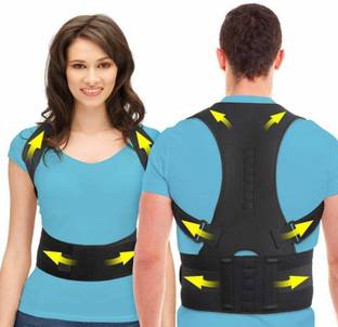 ZCAREPHARMA Back Brace Posture Corrector Therapy Shoulder Belt, Back Pain Relief (Black) Posture Corrector