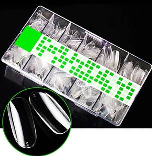 Shills Professional 500 Pcs Artificial Oval Nail Tips Box Clear