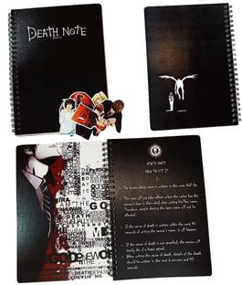 Goku Ki Dukan Death Note A5 Notebook With Rules, Art Covers, Quotes, character names and logo of Death Note Anime 110 Pages