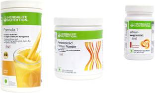 HERBALIFE Formula 1 MANGO Shake + Protein 200 Gm + Afresh Energy Drink CINNAMON Nutrition Drink