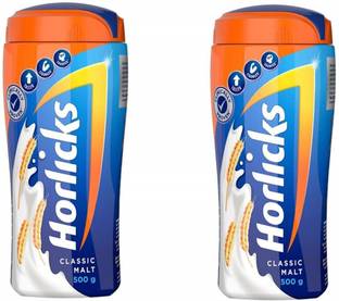 HORLICKS classic malt 500gm jar pack of 2