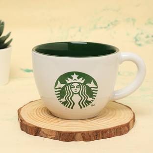 Starbucks White and Green Siren Ceramic Coffee Mug
