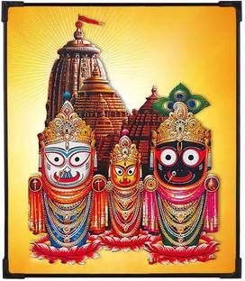 FURNATO Home Decor | UV Coated MDF Board Laminated of Jai Jagannath Picture Painting Digital Reprint 14 inch x 12 inch Painting