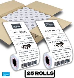 ACROSS Billing Roll Paper 2 inch / 58mm (25 Rolls) Thermal Cash Register Paper