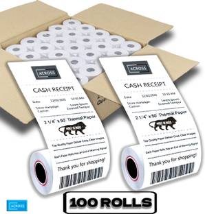 ACROSS POS ROLL 2.1/4 inches (Set of 100) Thermal Cash Register Paper