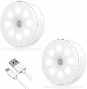 ZUKHRUF 8 LED Automatic LED USB Charging Wireless Sensor Wall Light (Pack of 2) Smart Sensor Light