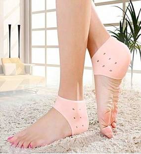 Onlinch Silicon Gel Heel Socks Pad Heel Pain Relief Heel Support [Free Size]