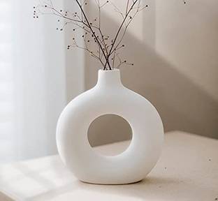 purezento Decorative Vases for Home Decor, Center Table, Flowers Pot, Bedroom Side Corners Ceramic Vase