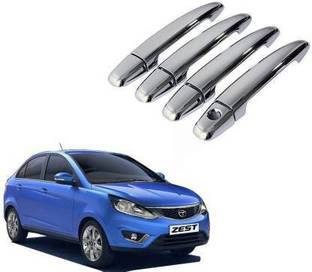 jagankirpa Chrome Door Grab Handle Car Cover/Catch Cover for TATA ZEST Set of 4Pcs, Silver) Chrome, Glossy Tata Zest Side Garnish