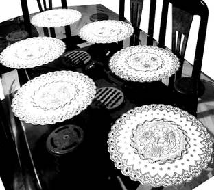 SHRI MAHAVIR IMPEX Round Pack of 6 Table Placemat