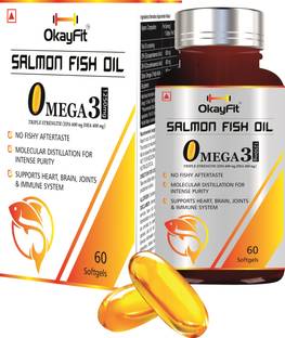 okayfit OMEGA-3 SALMON Fish Oil (600 mg EPA / 400 mg DHA) 1250mg Softgel Capsule