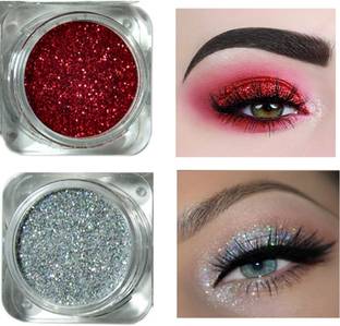 Latixmat RED & SILVER GLITTER MULTI USE EYE SHADOW POWDER FOR ALL SKIN TYPE 4 g