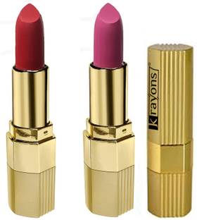 KRAYONS Desire Matte Lipstick, Highly Pigmented, Longlasting, 7g, Combo (Pack of 2)