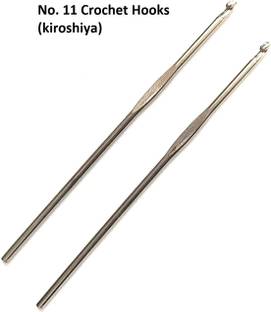 JAKEY Stainless Steel No. 11 Crochet Hooks Kiroshiya Knitting Needles for Sewing Craft Hand Sewing Needle