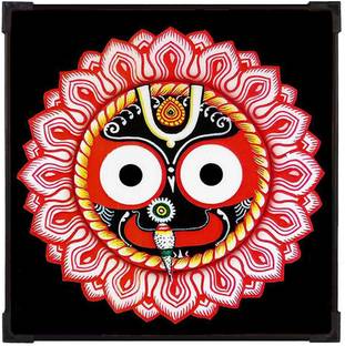 FURNATO | Jai Jagannath Painting with UV Coated MDF Frame | Home Decor Digital Reprint 12 inch x 12 inch Painting