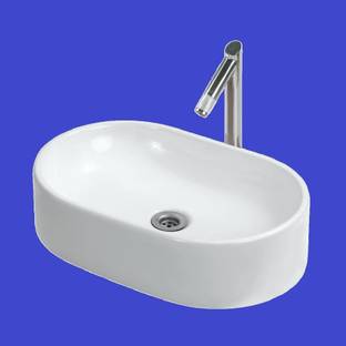 Vardhman Ceramics Table Top Over or Above Counter Top Wash Basin for Bathroom 20 x 12.5 x 5 Inch Table Top Basin