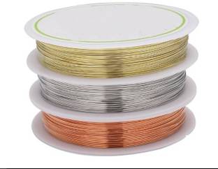 ART IFACT 30 Meters-23 Gauge (0.64mm) Copper, Silver and Brass Wire (10 Meters Each)-Craft