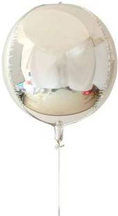 Bash N Splash Solid 4D Silver Round Foil Balloon Pack Of 1 Balloon