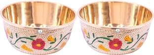 ब्राससिटी Embossed Flower Design पीतल सर्विंग बाउल