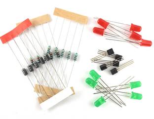 SAMAES Combo Pack of 5xBC547 Transistor, 5xDiode, 5x1K & 5x100 Ohm Resistor, 10x5mm Led Electronic Components Electronic Hobby Kit