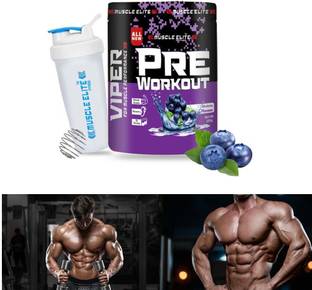 MUSCLE ELITE FITNESS X1 Pre workout Blueberry supplement Highlight Energy Increased muscle, Strength. Energy Drink