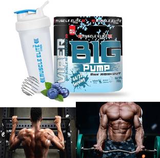 MUSCLE ELITE FITNESS Big Pump pre workout supplement Highlight Energy Increased muscle Blueberry X1 Energy Drink
