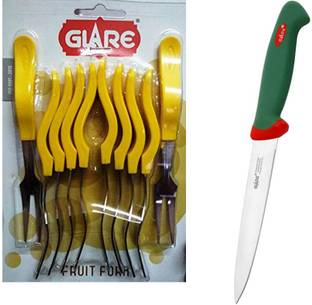 Glare Fruit Forks GA-301 & Utility Knife GA-105 Stainless Steel Cutlery Set