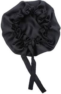 JEEBU Satin Silky Sleep Cap with Adjustable tie band Soft Night Hair Sleeping Bonnet Hair Accessory Set