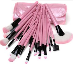 Yoana Professional Series Makeup Brush Set With Leather Pouch - Pink