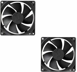 ERHIndia 2 Pcs DC 12V Cooling Fan for PC Case 12V DC Cooling Fan Cabinet Compatible with Computer