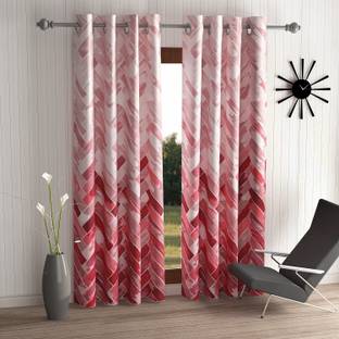 Home Sizzler 153 cm (5 ft) Polyester Semi Transparent Window Curtain (Pack Of 2)