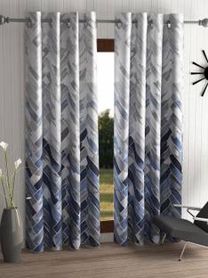 Home Sizzler 153 cm (5 ft) Window Polyester Semi Transparent Curtain (Pack Of 2)