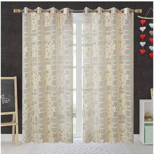 GRATIFY 213 cm (7 ft) Net Transparent Door Curtain (Pack Of 2)