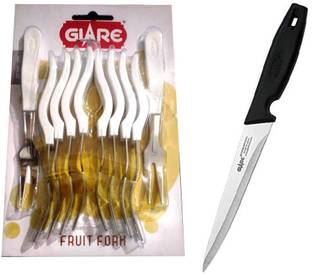 Glare Fruit Forks GA-301 & Premium Utility Knife GA-503 Stainless Steel Cutlery Set
