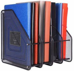 MOSHTU 4 Compartments metal Desk Organiser Book Organizer Document Holder Metal Tray For Office