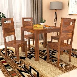 Shree Jeen Mata Enterprises Solid Wood Sheesham Wood 4 Seater Dining Table With 4 Chairs For Dining Room Solid Wood 4 Seater Dining Set