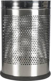 Shivom steel Perforated Open Trash Can Garbage Dustbin - (8x12 Inches) Stainless Steel Dustbin