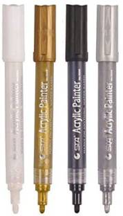 URBAN BOX Acrylic Paint Marker Pens Permanent Craft Making Supplies ( set of 4)