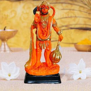 krishnagallery1 Sidh Hanuman Statue Murti Marble Finish , Hanuman Ji murti , Ram Darbar , Hanuman Ji Statue ( Home Temple Poojan Use , Office Temple , Gifted use Item Statue ) डेकोरेटिव शोपीस  -  20 cm