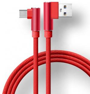 Life Like USB Type C Cable 2 A 2 m Fast Charging L Shape 90 Degree Cable Nylon Braided Data Cable for All Smartphones