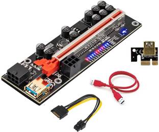 LipiWorld VER011-PRO Riser Card 10 Capacitors PCI-E 1X to 16X Riser Card GDDR4 16 GB NVIDIA Chipset 64 bit 120 MHz Graphics Card