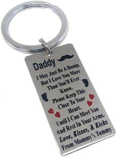 Aura Cute Gift Keyring Keychain For New Dad Daddy Father Papa Bike Car House Steel Key Chain