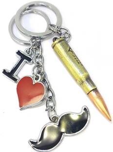 NSV Gun Bullet Goli and I Love Mooch Key Chain Combo For Multipurpose Key Chain